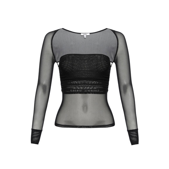 Miaou Tops - MIAOU - IRIS TOP in BLACK MESH Size SMALL - NWT